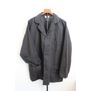 VTG Christian Dior Pyjama Oversized Top Charcoal Black Ribbed Cotton Size XL